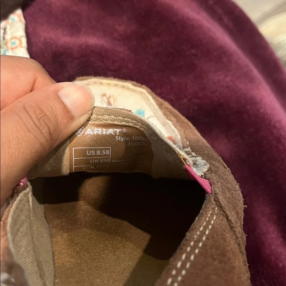 Ariat Cruiser Moc Toe Women's 8.5 B Suede Southwestern Brown Shoes 10029750 - Picture 5 of 6